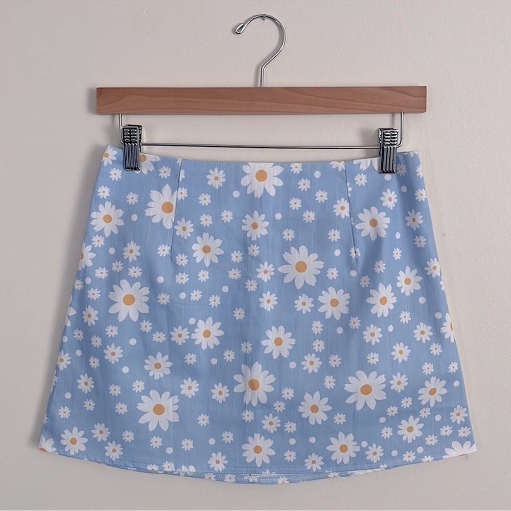 Princess Polly Blue daisy  Mini Skirt